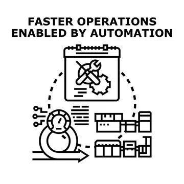 Speeding operations with automated workflow systems 스톡 일러스트