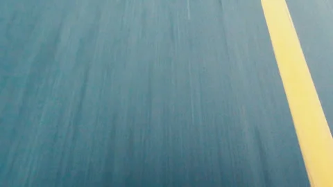 Speeding Over Road Markings, Fast Motion Blur Driving POV Stock Footage 348175309