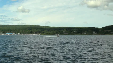 Speeding Powerboat Stock Footage 27120058