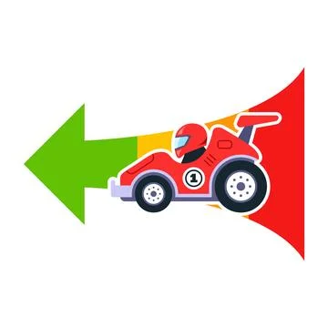 Speeding race car vector icon. Stock Illustration