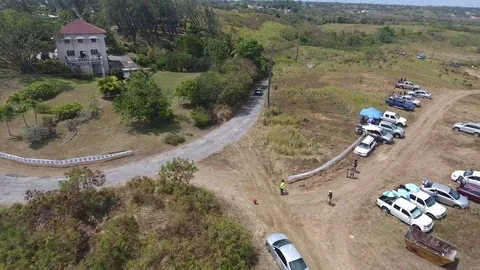 Speeding rally car through corner on stage Stock Footage 90517187