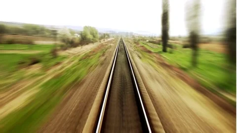 Speeding Through the Countryside: Timelapse Train Journey Stock Footage 271609568