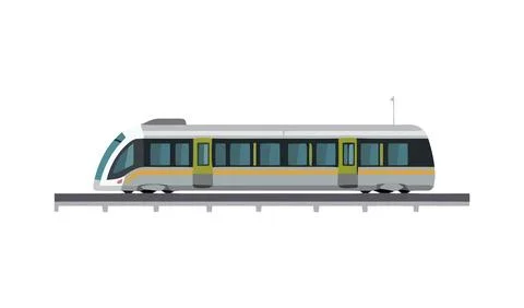 Speeding train in carries passengers quickly イラスト素材