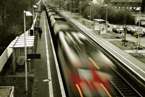 Speeding train Stock Photos