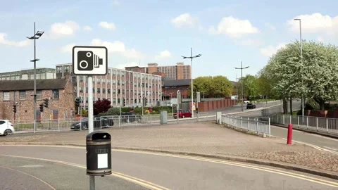 Speeding vehicles and speed camera Stock Footage 186765185