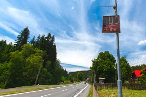 Speeding in the village. Stock Photos