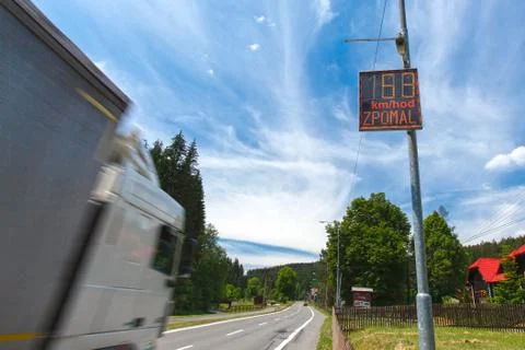 Speeding in the village. Stock Photos