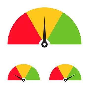 Speedometer 3 different position icon vector for graphic design, logo, websit Stock Illustration