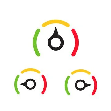 Speedometer 3 different position icon vector for graphic design, logo, websit Stock-Illustration