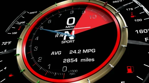 Speedometer Acceleration Stock Footage 40711806