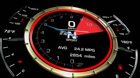 Speedometer Acceleration Stock Footage 40712395