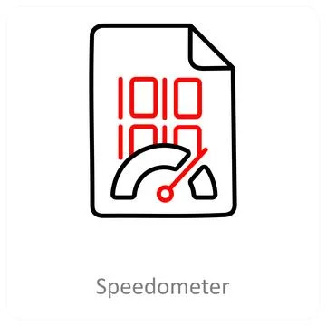 Speedometer and Big data icon concept Stock Illustration