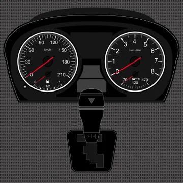 Speedometer and gear box Stock Illustration