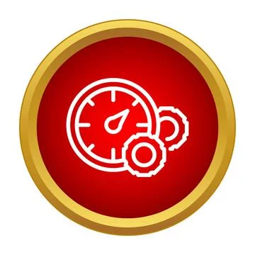 Speedometer and gears icon representing performance optimization 库存插图