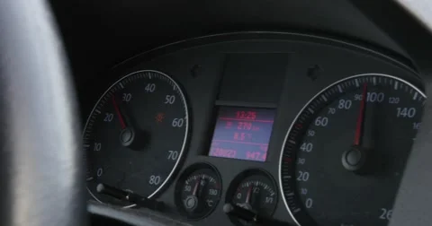 Speedometer And Tachometer In The Car 4k 스톡 동영상 58191965