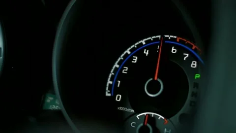 Speedometer and tachometer of a fast-moving car close-up, Race, acceleration, Stock-Footage 152869187