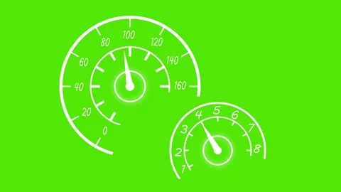 Speedometer and tachometer gauge dials showing motion speed and automotive .. Stock Footage 337080608