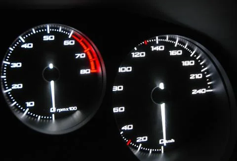 Speedometer and tachometer Stock Photos
