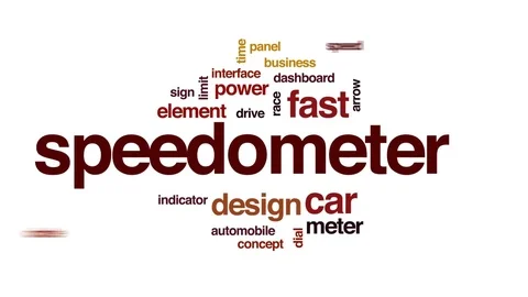 Speedometer animated word cloud, text design animation. Stock Footage 76711985