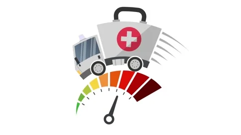 Speedometer animation with ambulance. Stock Footage 289827158