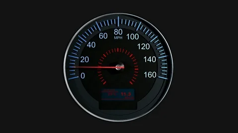 Speedometer Animation in Black Background 库存影片 108716874