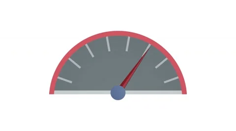 Speedometer animation, full power or failing to start concept Stock Footage 67477909