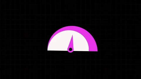 Speedometer animation with pink dial gauge. Speedometer digital performance.. Stock Footage 337618440