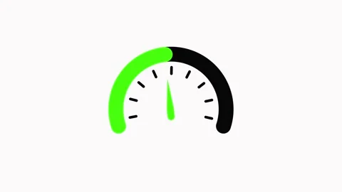 Speedometer animation with purple needle indicator. Speedometer performance.. Stock Footage 337568661