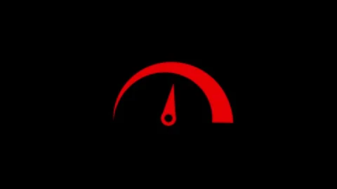 Speedometer animation with red dial gauge. Speedometer digital performance .. Stock Footage 337618431