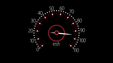 Speedometer Animation Showing Speedometer Needle Moving from Zero to Max, D.. Video stock 310205616