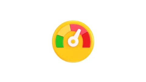 Speedometer with arrow and dashboard indicators, Risk, speed icon 3d animation Stock Footage 314735324