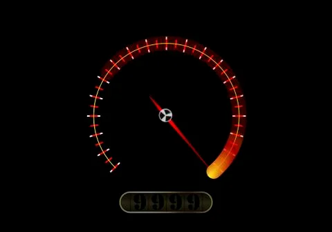 Speedometer on a black background Stock Illustration