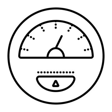 Speedometer black line icon Stock Illustration