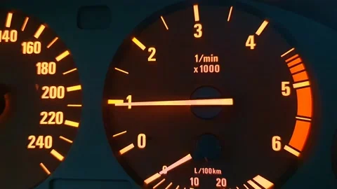 Speedometer on car dashboard Stock Footage 140736073