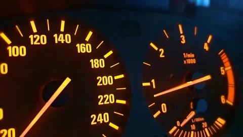 Speedometer on car dashboard Stock Footage 140736095