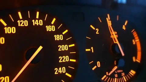 Speedometer on car dashboard Stock Footage 140736097