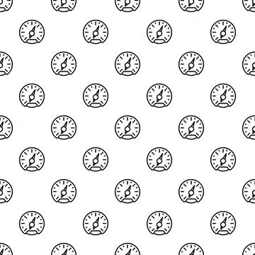 Speedometer car dashboard gauge seamless pattern Stockillustratie