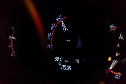 Speedometer in the car on the dashboard Stock Photos