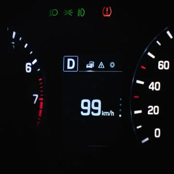 Speedometer in the car on the dashboard Stock Photos