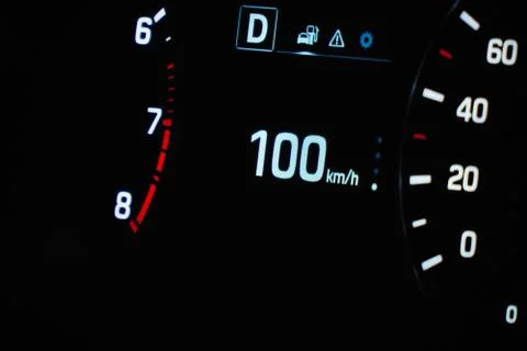 Speedometer in the car on the dashboard Stock Photos