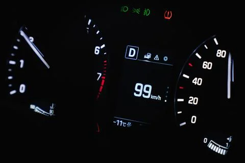 Speedometer in the car on the dashboard Stock Photos