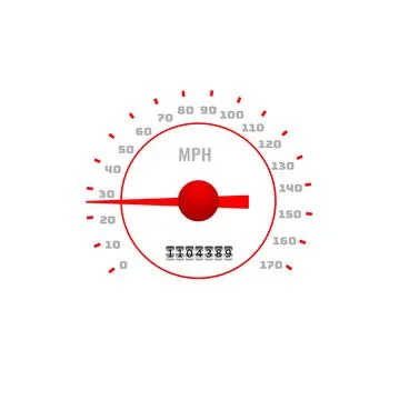 Speedometer, car dashboard, speed gauge dial Stock Illustration