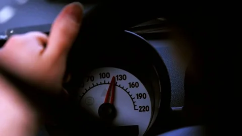 Speedometer on car Stock Footage 89933065