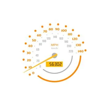Speedometer, car gauge speed scale, auto odometer Illustrazione stock