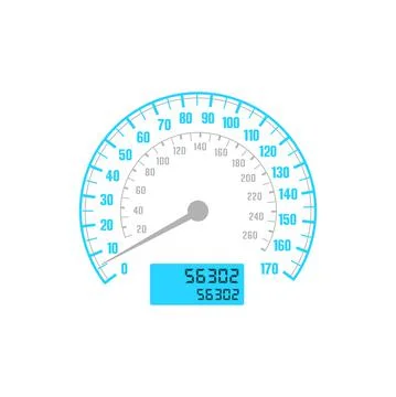 Speedometer, car gauge speed scale, auto odometer Stock Illustration