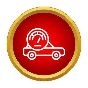 Speedometer on car icon illustrating fast driving Stock Illustration
