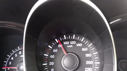 The speedometer of the car while driving Video stock 76208573