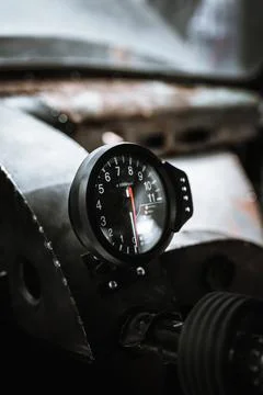 Speedometer of a classic car Stock Photos