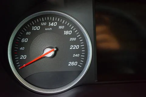Speedometer by closeup in a car Stock Photos