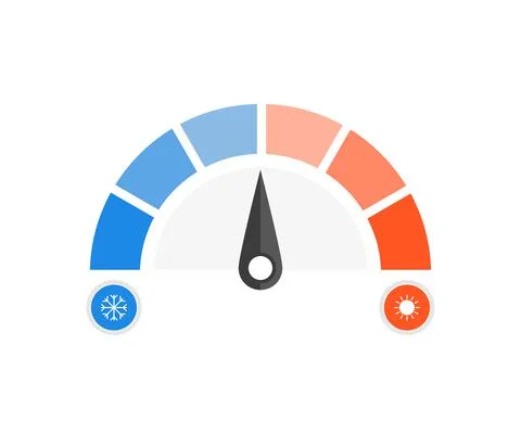 Speedometer cold and hot icon. Vector illustration. Stock Illustration